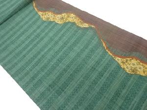 道長取りに花葉模様織出し袋帯